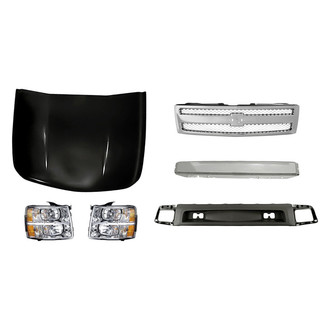 TruParts® - 6-Piece Kit (Driver and Passenger Side Headlights, Front Bumper Air Deflector, Front Bumper Reinforcement, Grille, Hood Panel) (Standard Line)