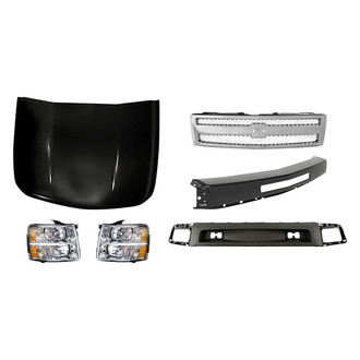 TruParts® - 6-Piece Kit (Driver and Passenger Side Headlights, Front Bumper Air Deflector, Front Bumper Face Bar, Grille, Hood Panel) (Standard Line)