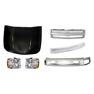 TruParts® - 6-Piece Kit (Driver and Passenger Side Headlights, Front Bumper Deflector, Front Bumper Face Bar, Grille, Hood Panel) (Standard Line)