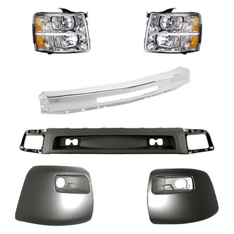 TruParts® - 6-Piece Kit (Driver and Passenger Side Headlights, Front Bumper Air Deflector, Front Bumper Face Bar, Front Driver and Passenger Side Bumper Ends) (Standard Line)