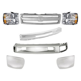 TruParts® - 7-Piece Kit (Driver and Passenger Side Headlights, Front Bumper Deflector, Front Bumper Face Bar, Front Driver and Passenger Side Bumper Ends, Grille) (Standard Line)
