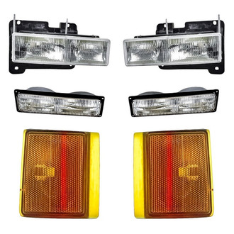 TruParts® - 6-Piece Kit (Driver and Passenger Side Headlights, Driver Side Lower and Passenger Side Side Marker Light, Driver and Passenger Turn Signal/Parking Lights) (Standard Line)