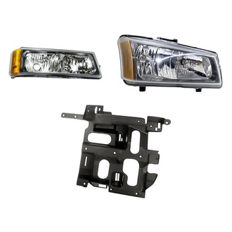 TruParts® - 3-Piece Kit (Passenger Side Headlight, Passenger Side Headlight Support, Passenger Side Turn Signal/Parking Light) (Standard Line)