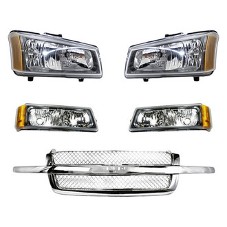 TruParts® - 5-Piece Kit (Driver and Passenger Side Headlights, Grille, Driver and Passenger Side Turn Signal/Parking Lights) (Standard Line)