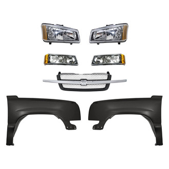 TruParts® - 7-Piece Kit (Driver and Passenger Side Headlights, Grille, Driver and Passenger Side Fenders, Driver and Passenger Side Turn Signal/Parking Lights) (Standard Line)