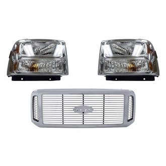 TruParts® - 3-Piece Kit (Driver and Passenger Side Headlights, Grille) (Standard Line)