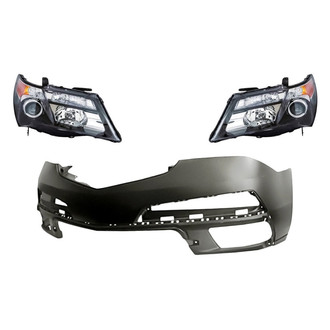 TruParts® - 3-Piece Kit (Driver and Passenger Side Headlights, Front Bumper Cover) (Standard Line)