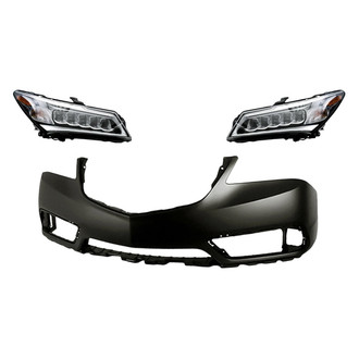 TruParts® - 3-Piece Kit (Driver and Passenger Side Headlights, Front Bumper Cover) (Standard Line)