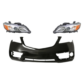 TruParts® - 3-Piece Kit (Driver and Passenger Side Headlights, Front Bumper Cover) (Standard Line)