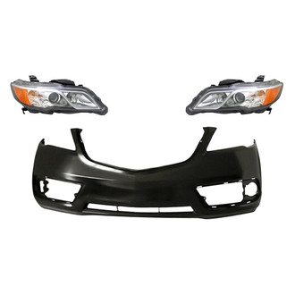 TruParts® - 3-Piece Kit (Driver and Passenger Side Headlights, Front Bumper Cover) (Standard Line)