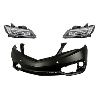 TruParts® - 3-Piece Kit (Driver and Passenger Side Headlights, Front Bumper Cover) (Standard Line)