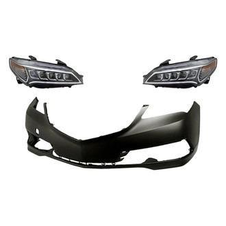 TruParts® - 3-Piece Kit (Driver and Passenger Side Headlights, Front Bumper Cover) (Standard Line)