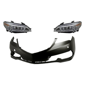 TruParts® - 3-Piece Kit (Driver and Passenger Side Headlights, Front Bumper Cover) (Standard Line)