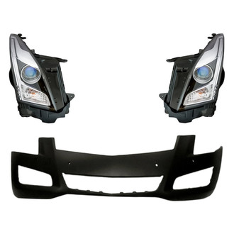 TruParts® - 3-Piece Kit (Driver and Passenger Side Headlights, Front Bumper Cover) (Standard Line)
