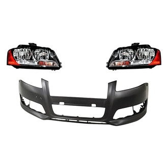 TruParts® - 3-Piece Kit (Driver and Passenger Side Headlights, Front Bumper Cover) (Standard Line)