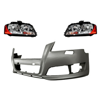 TruParts® - 3-Piece Kit (Driver and Passenger Side Headlights, Front Bumper Cover) (Standard Line)