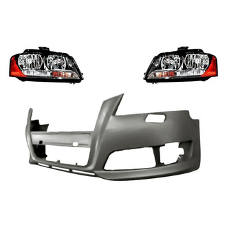 TruParts® - 3-Piece Kit (Driver and Passenger Side Headlights, Front Bumper Cover) (Standard Line)