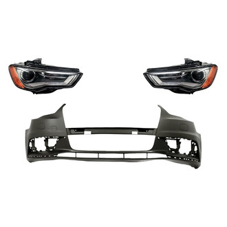 TruParts® - 3-Piece Kit (Driver and Passenger Side Headlights, Front Bumper Cover) (Standard Line)