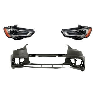 TruParts® - 3-Piece Kit (Driver and Passenger Side Headlights, Front Bumper Cover) (Standard Line)