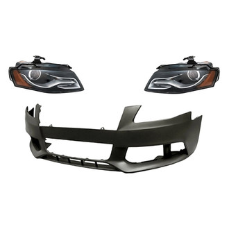 TruParts® - 3-Piece Kit (Driver and Passenger Side Headlights, Front Bumper Cover) (Standard Line)