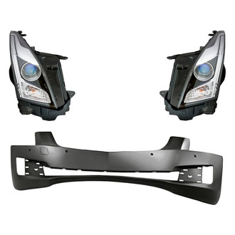 TruParts® - 3-Piece Kit (Driver and Passenger Side Headlights, Front Bumper Cover) (Standard Line)