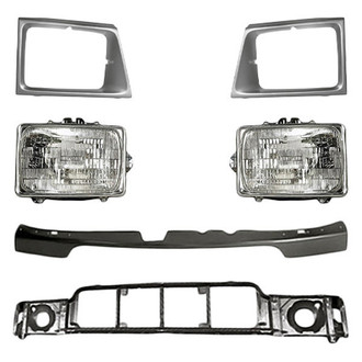 TruParts® - 6-Piece Kit (Driver and Passenger Side Headlights, Front Center Upper Bumper Stone Deflector, Driver and Passenger Side Headlight Bezels, Header Panel) (Standard Line)