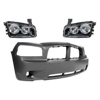 TruParts® - 3-Piece Kit (Driver and Passenger Side Headlights, Front Bumper Cover) (Standard Line)