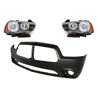 TruParts® - 3-Piece Kit (Driver and Passenger Side Headlights, Front Bumper Cover) (Standard Line)