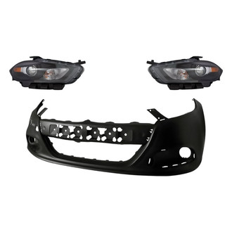 TruParts® - 3-Piece Kit (Driver and Passenger Side Headlights, Front Bumper Cover) (Standard Line)