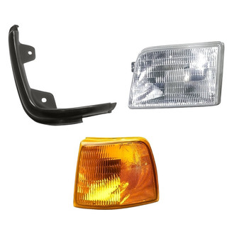 TruParts® - 3-Piece Kit (Driver Side Headlight, Driver Side Grille Extension, Driver Side Turn Signal/Corner Light) (Standard Line)