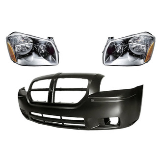 TruParts® - 3-Piece Kit (Driver and Passenger Side Headlights, Front Bumper Cover) (Standard Line)