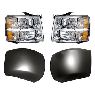 TruParts® - 4-Piece Kit (Driver and Passenger Side Headlights, Front Driver and Passenger Side Bumper Ends) (Standard Line)