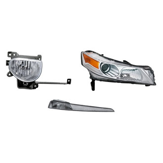 TruParts® - 3-Piece Kit (Passenger Side Headlight, Passenger Side Fog Light, Passenger Side Turn Signal/Parking Light) (Standard Line)