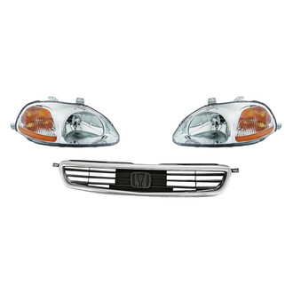 TruParts® - 3-Piece Kit (Driver and Passenger Side Headlights, Grille) (Standard Line)
