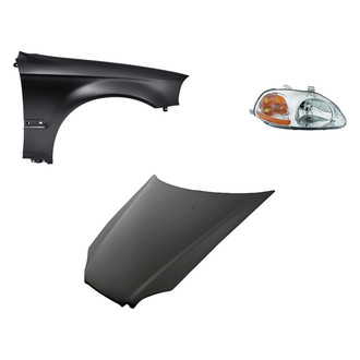 TruParts® - 3-Piece Kit (Passenger Side Headlight, Front Passenger Side Fender, Hood Panel) (Standard Line)