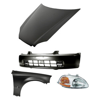 TruParts® - 4-Piece Kit (Passenger Side Headlight, Front Bumper Cover, Front Passenger Side Fender, Hood Panel) (Standard Line)