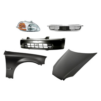 TruParts® - 5-Piece Kit (Passenger Side Headlight, Front Bumper Cover, Grille, Front Passenger Side Fender, Hood Panel) (Standard Line)