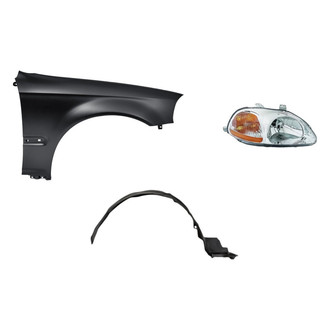 TruParts® - 3-Piece Kit (Passenger Side Headlight, Front Passenger Side Fender, Front Passenger Side Fender Liner) (Standard Line)