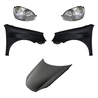 TruParts® - 5-Piece Kit (Driver and Passenger Side Headlights, Driver and Passenger Side Fenders, Hood Panel) (Standard Line)