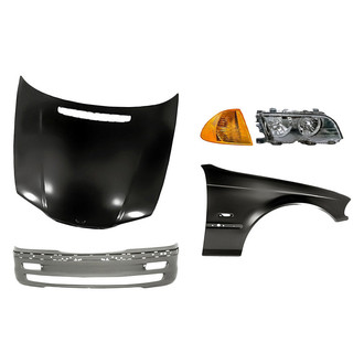TruParts® - 5-Piece Kit (Passenger Side Headlight, Front Bumper Cover, Front Passenger Side Fender, Hood Panel, Passenger Side Turn Signal/Corner Light) (Standard Line)