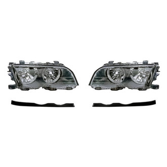 TruParts® - 4-Piece Kit (Driver and Passenger Side Headlights, Driver and Passenger Side Headlight Bezel Covers) (Standard Line)