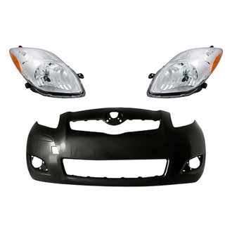 TruParts® - 3-Piece Kit (Driver and Passenger Side Headlights, Front Bumper Cover) (Standard Line)