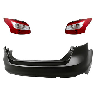 TruParts® - Driver and Passenger Side Replacement 3-Piece Kit (Driver and Passenger Side Outer Tail Lights, Rear Bumper Cover) (Standard Line)