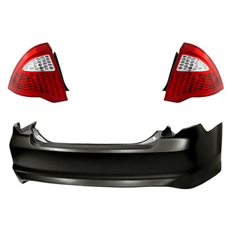 TruParts® - Driver and Passenger Side Replacement 3-Piece Kit (Driver and Passenger Side Tail Lights, Rear Bumper Cover) (Standard Line)