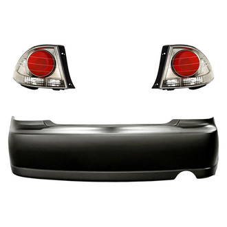 TruParts® - Driver and Passenger Side Replacement 3-Piece Kit (Driver and Passenger Side Outer Tail Lights, Rear Bumper Cover) (Standard Line)