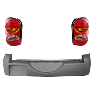 TruParts® - Driver and Passenger Side Replacement 3-Piece Kit (Driver and Passenger Side Tail Lights, Rear Bumper Cover) (Standard Line)