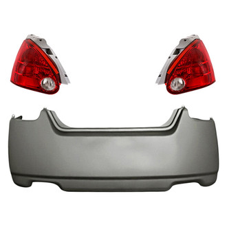 TruParts® - Driver and Passenger Side Replacement 3-Piece Kit (Driver and Passenger Side Tail Lights, Rear Bumper Cover) (Standard Line)