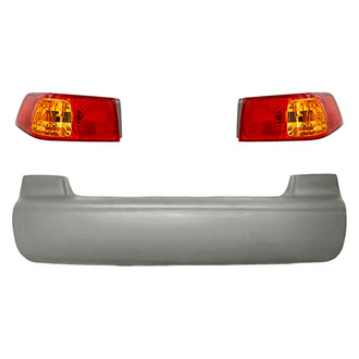 TruParts® - Driver and Passenger Side Replacement 3-Piece Kit (Driver and Passenger Side Outer Tail Lights, Rear Bumper Cover) (Standard Line)