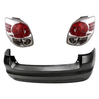 TruParts® - Driver and Passenger Side Replacement 3-Piece Kit (Driver and Passenger Side Tail Lights, Rear Bumper Cover) (Standard Line)