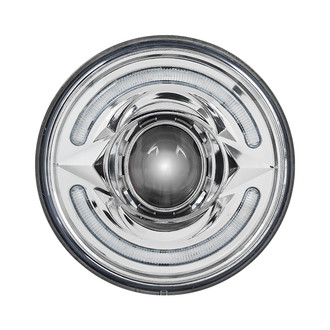 TRUX® - 5 3/4" Round Chrome Halo Projector LED Headlight